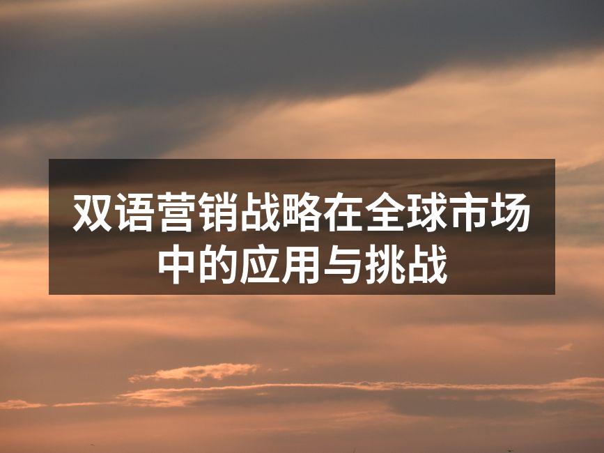 双语营销的成功案例