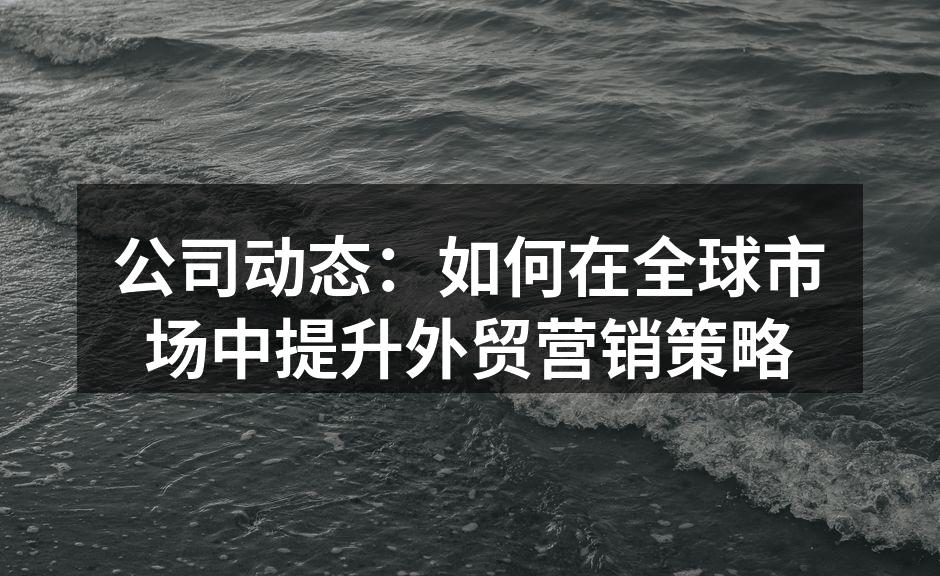 公司动态：如何在全球市场中提升外贸营销策略