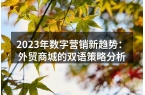 2023年数字营销新趋势：外贸商城的双语