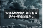 双语市场营销：如何有效提升外贸商城竞争力